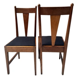 Willem Penaat Two Art Deco Amsterdamse School Chairs for Metz & Co. Amsterdam